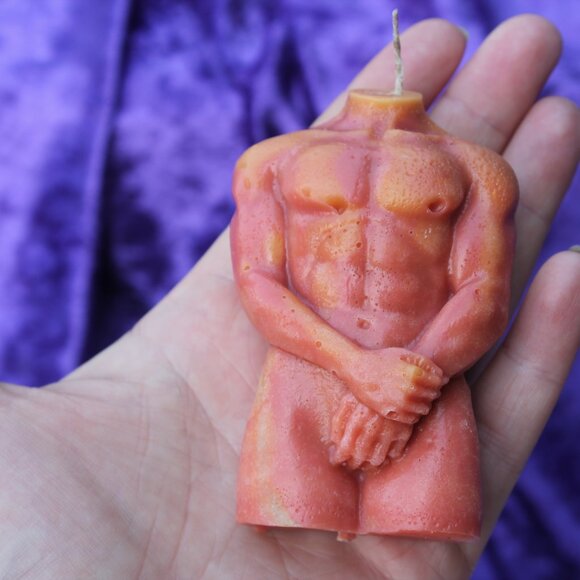 Sculpted Body Candle in Orange - Picture 3 of 8